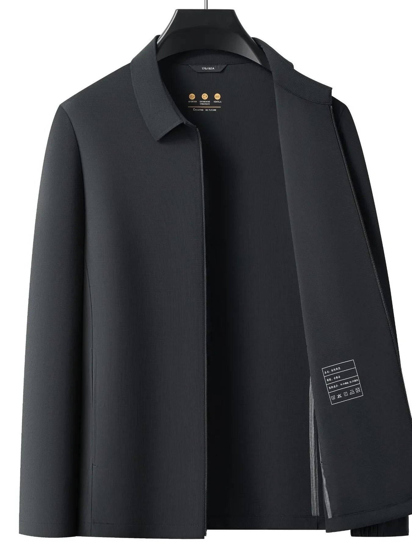 Men's Plus Size Zip Up Long Sleeve Jacket