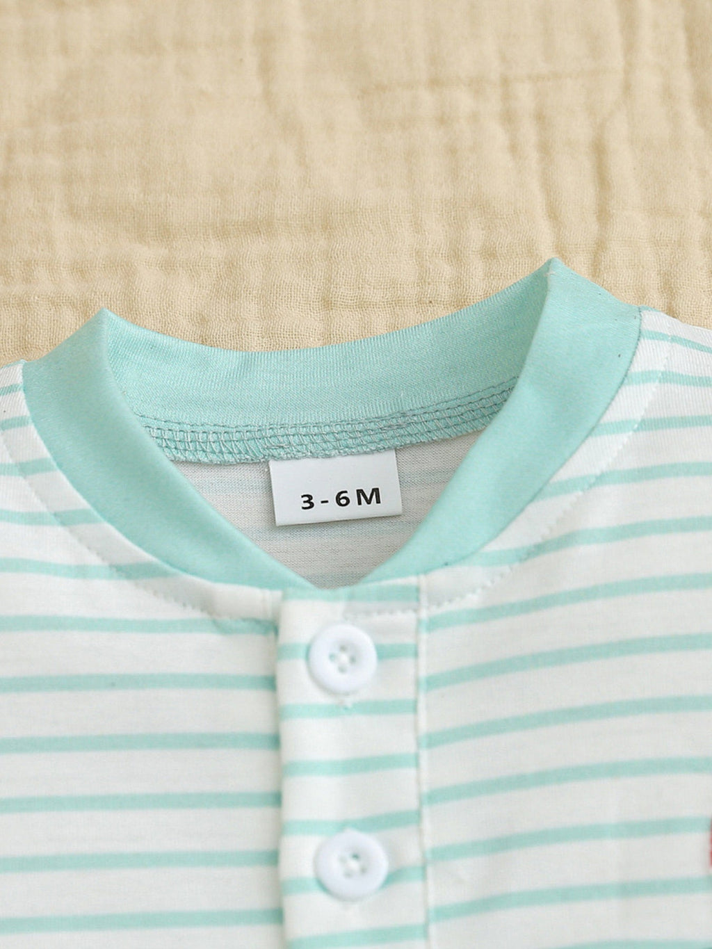 Children's Striped Short Sleeve Bodysuit and Shorts Set with Hat