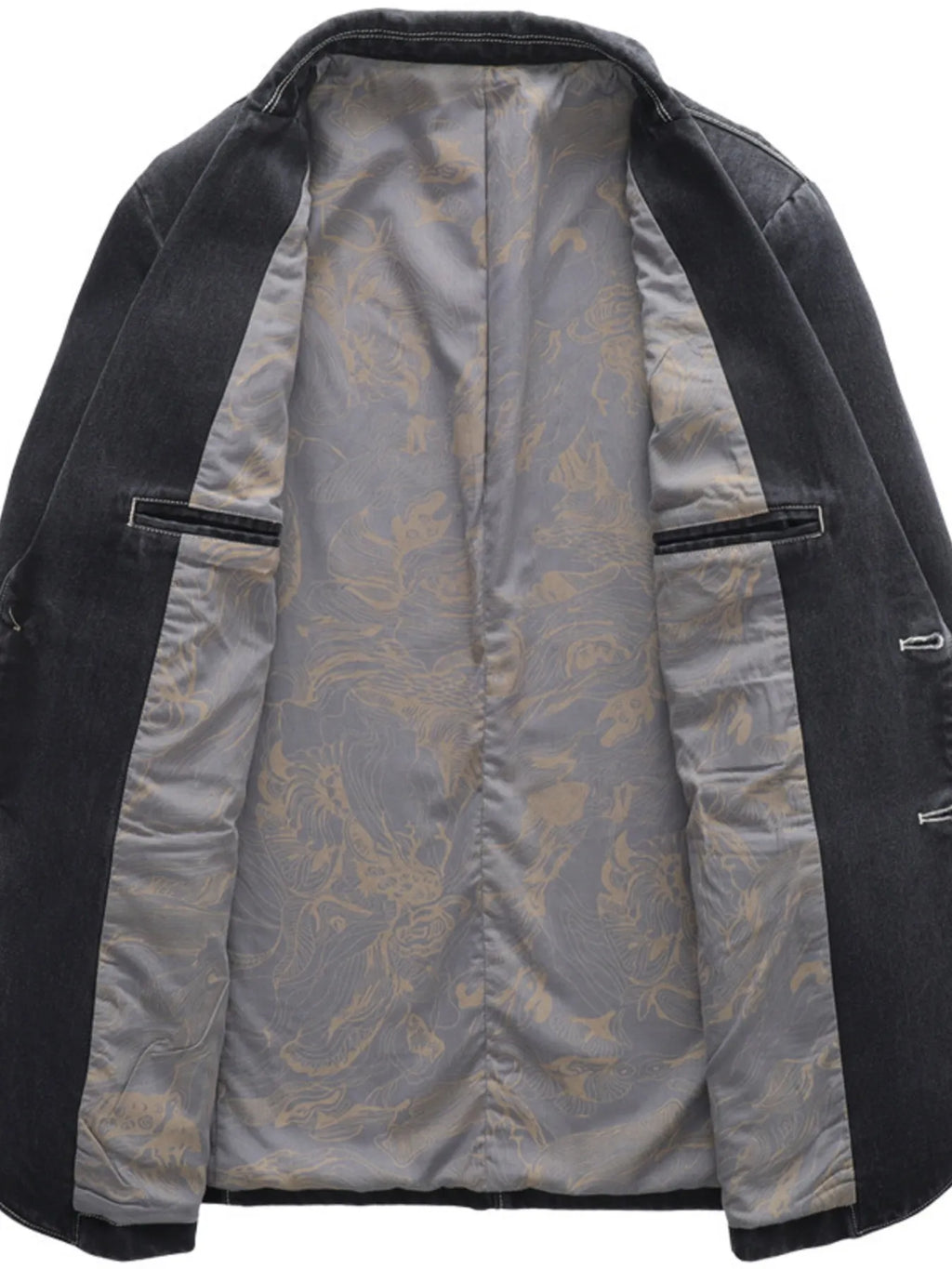 Men's Full Size Lapel Collar Long Sleeve Blazer Plus Size