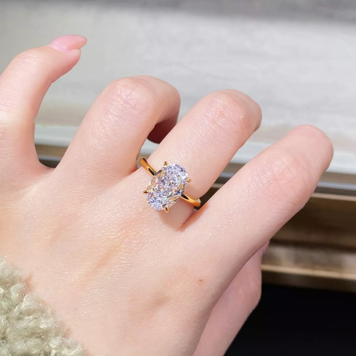 18K Gold-Plated Zircon Ring