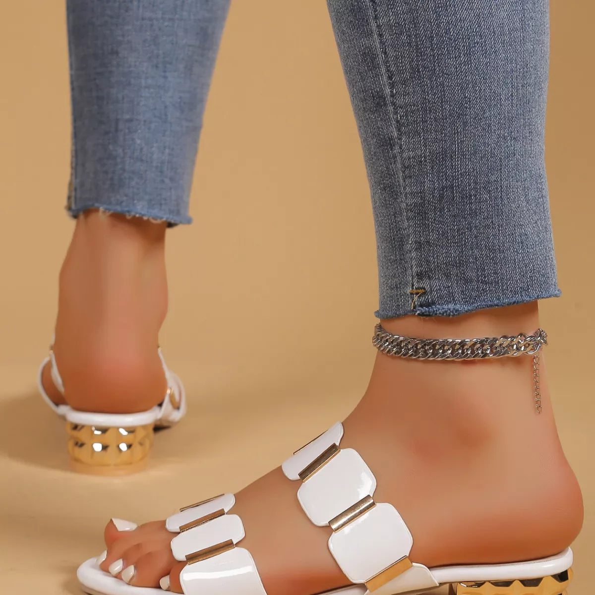 Open Toe Block Heels Sandals