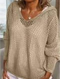 Loose Knit Hooded Cover Up