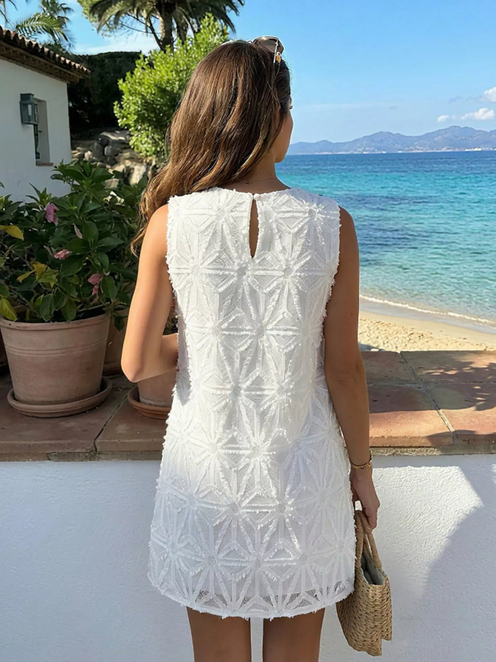 Textured Sleeveless Mini Dress