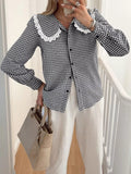 Lace Peter Pan Collar Button Up Shirt