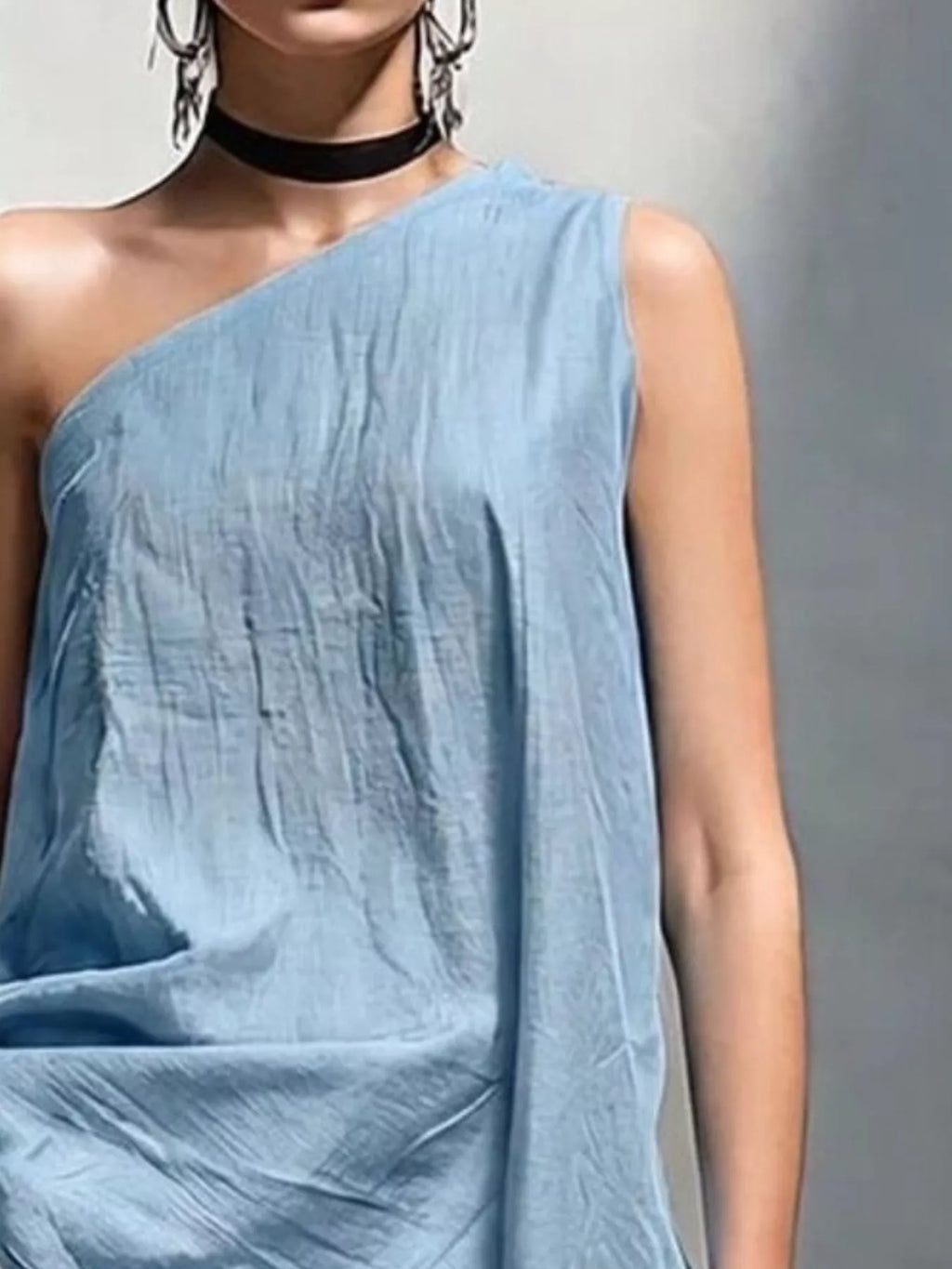 Full Size Asymmetrical One-Shoulder Sleeveless Top Plus Size