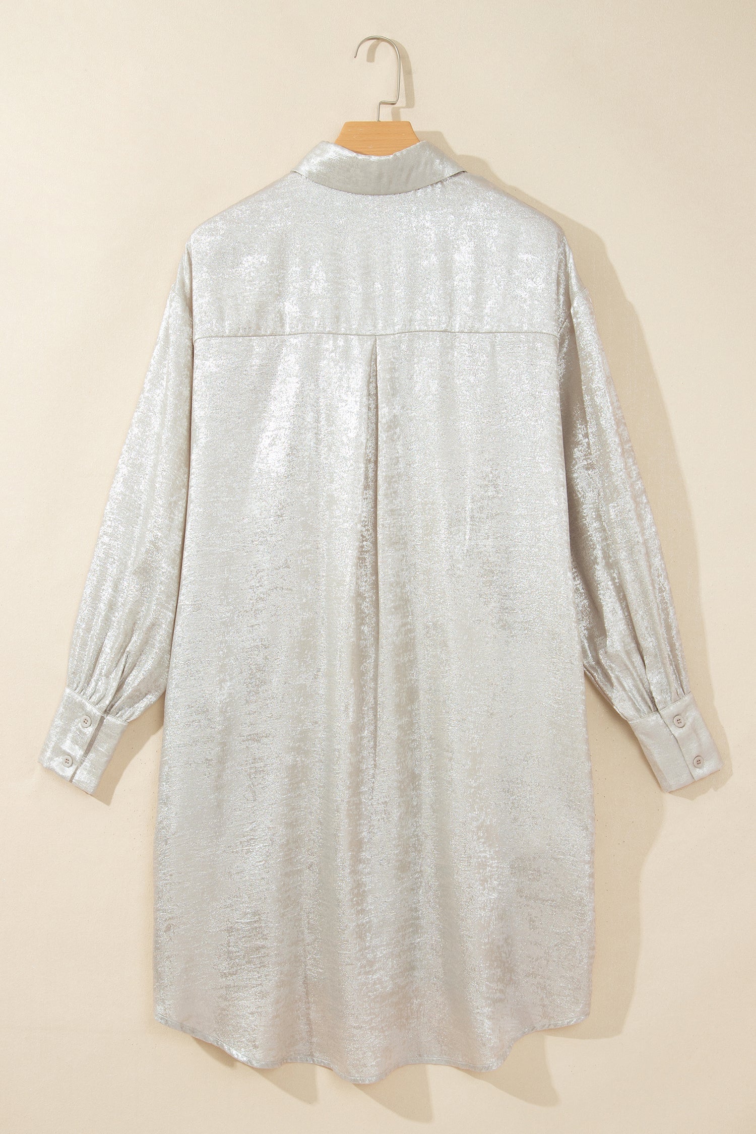 Jet Stream Solid Pattern Mini Length One Piece Long Sleeve Shift Dress