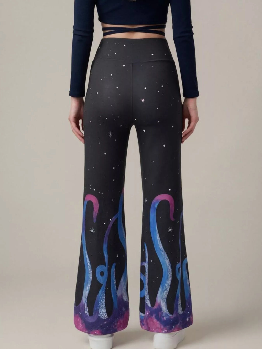 Galaxy Print Flare Pants