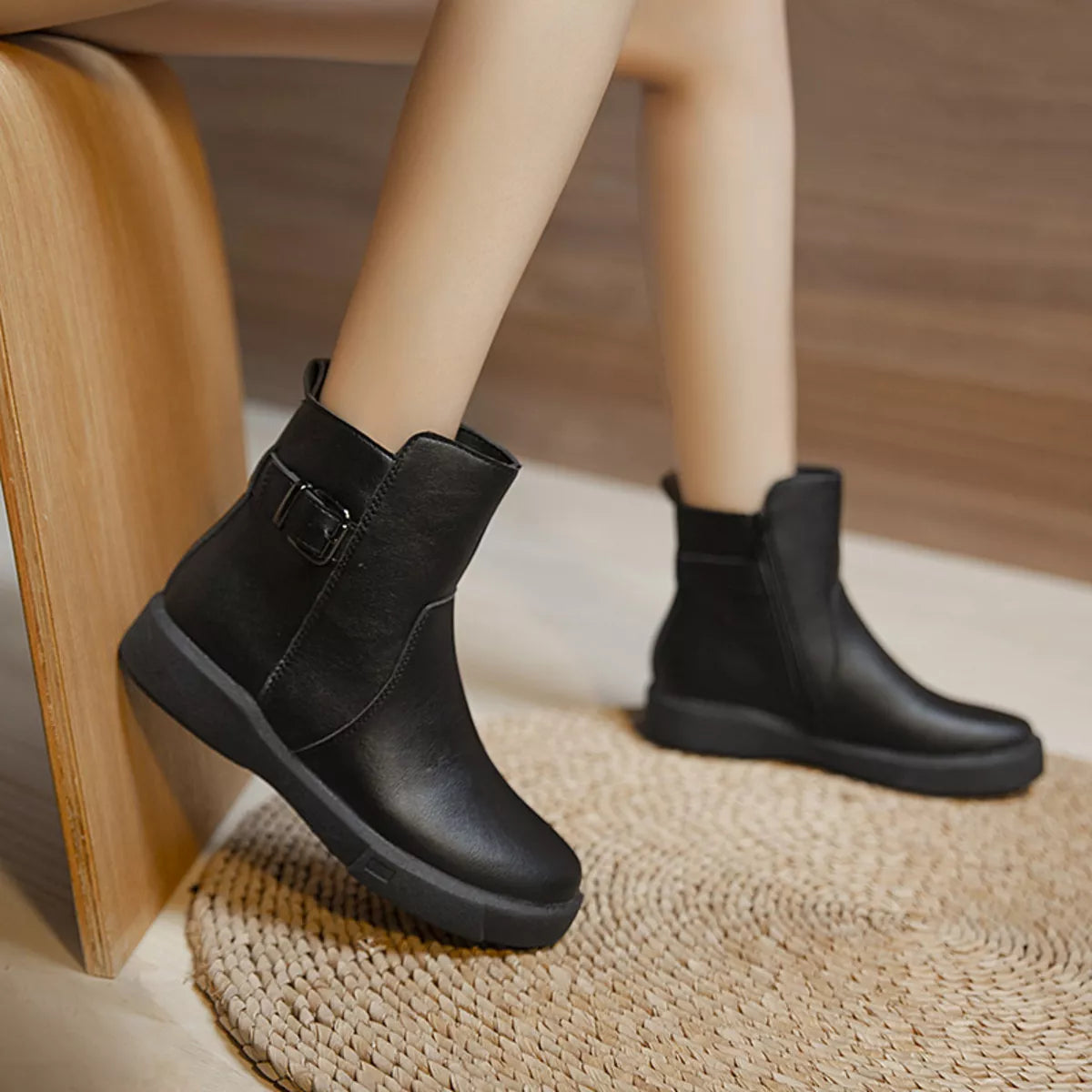 Round Toe Platform Boots