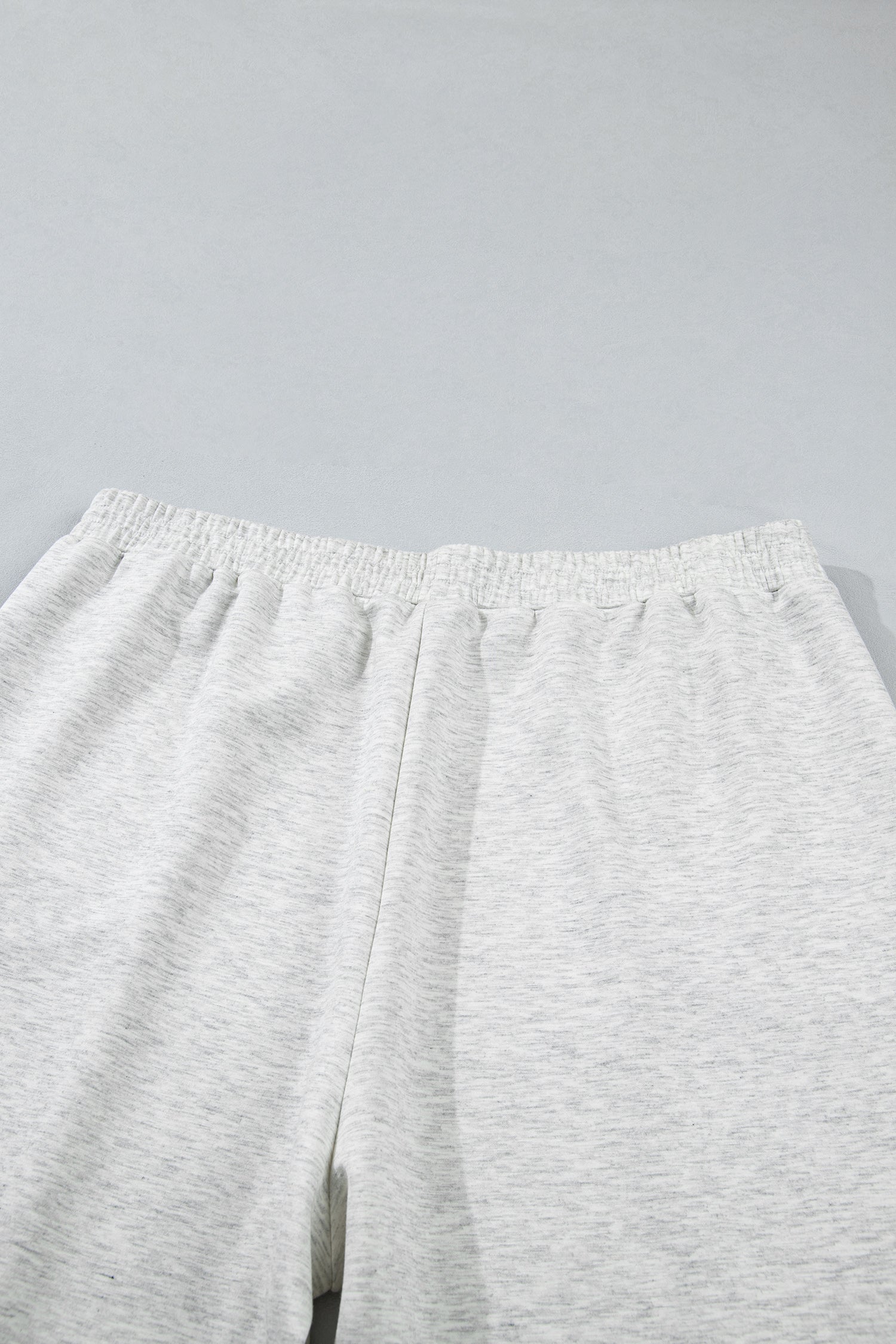 Light Grey Half Zip Polo Tee Loose Pants Plus Size 2pcs Outfit