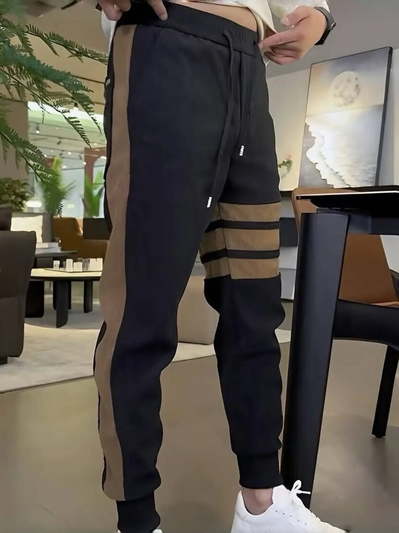 Men's Plus Size Drawstring Slim-Fit Joggers