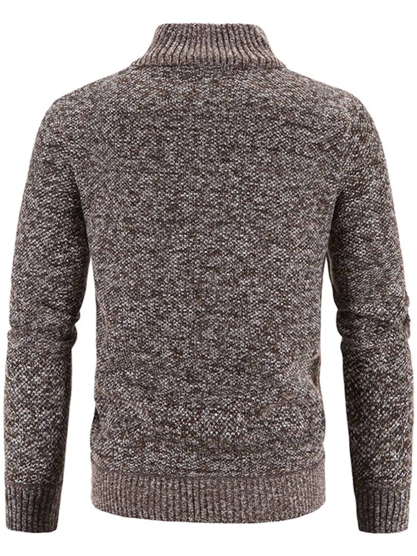 Men's Plus Size Zip-Up Sweater Cardigan with Stand Collar