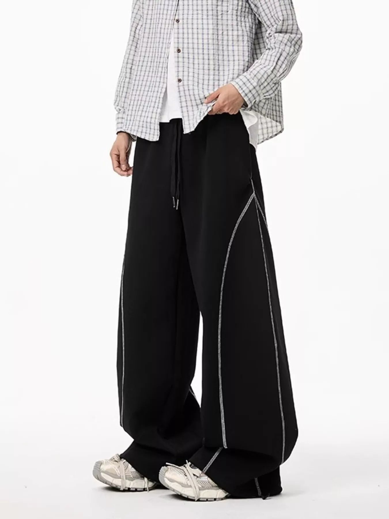 Men's Plus Size Wide Leg Drawstring Pants