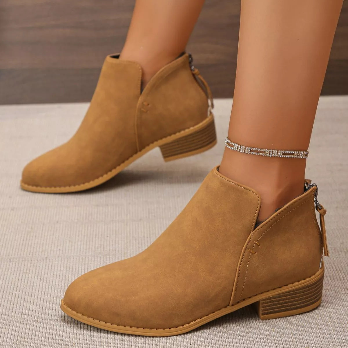 Point Toe Block Heels Boots