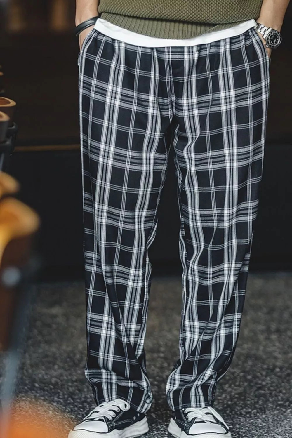 Men's Plus Size Casual Plaid Pants