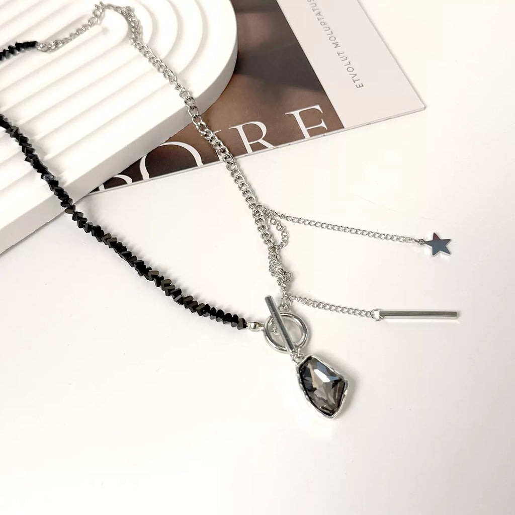 Gothic Punk Star Charm Toggle Necklace