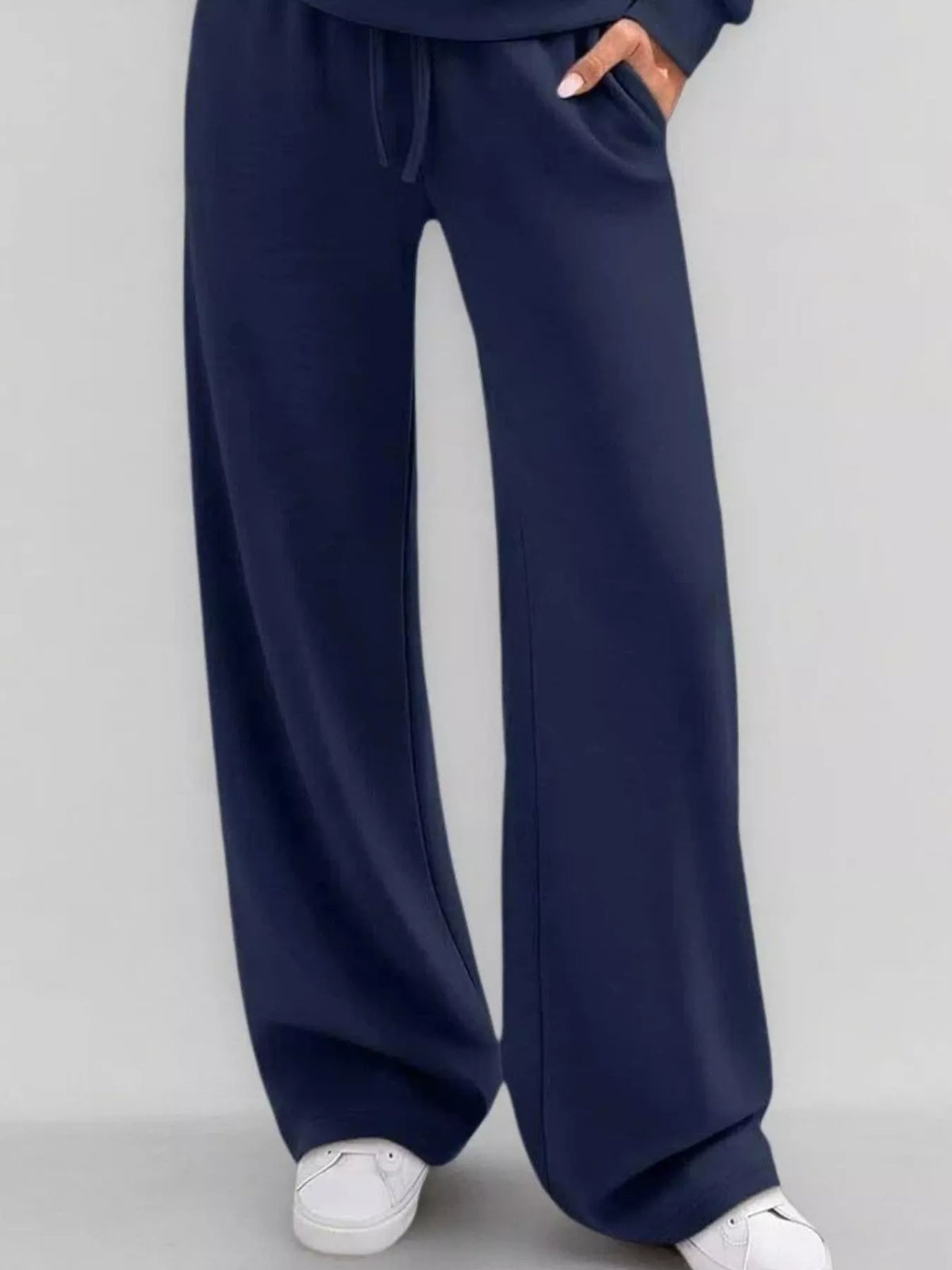 Button Detail Dropped Shoulder Top and Pants Set