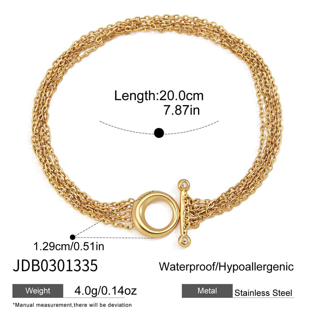 Layered Toggle Zircon Bracelet