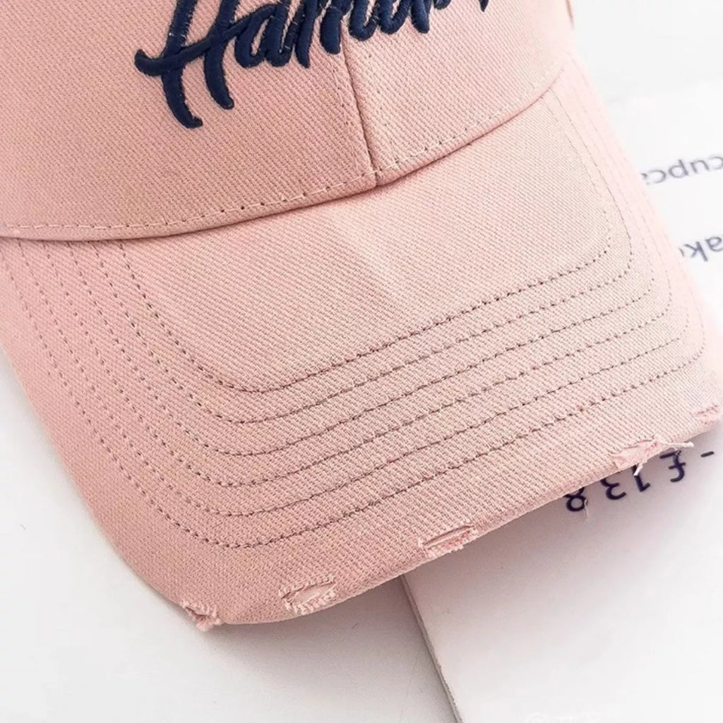 Distressed Embroidered Baseball Cap