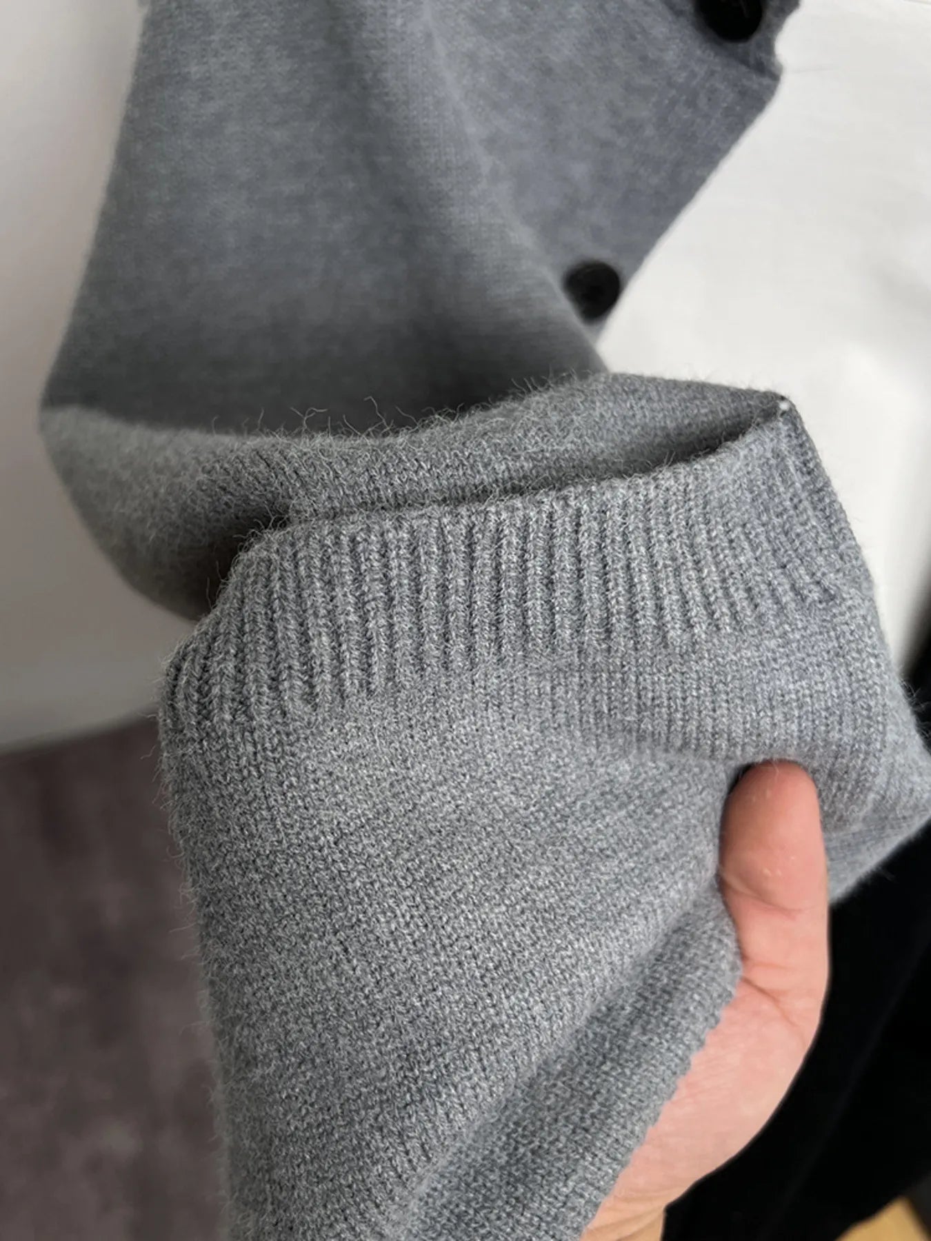 Men's Plus Size Button-Front Ribbed Knit Cardigan