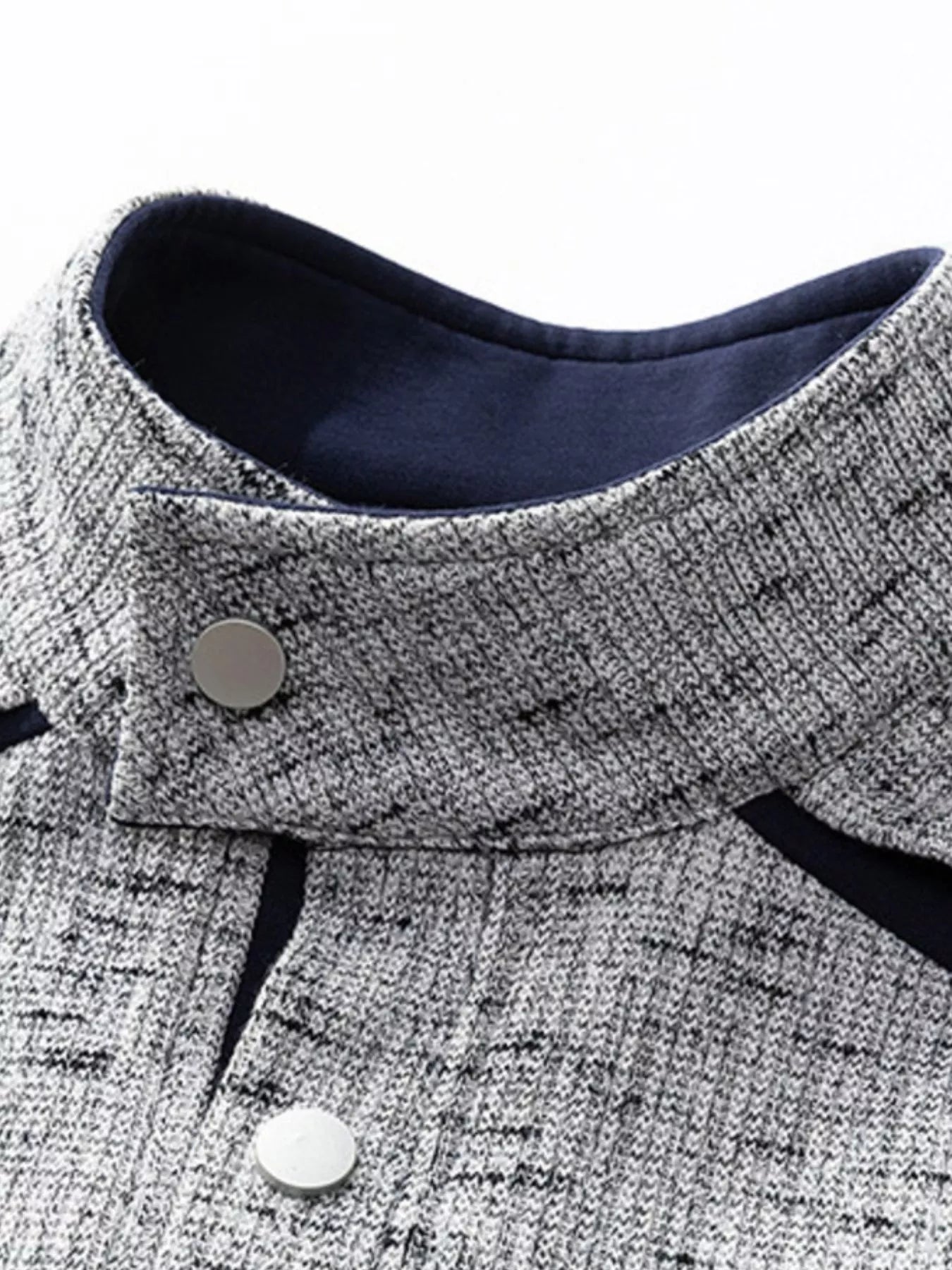 Men's Plus Size Stand Collar Textured Sweatshirt with Kangaroo Pocket