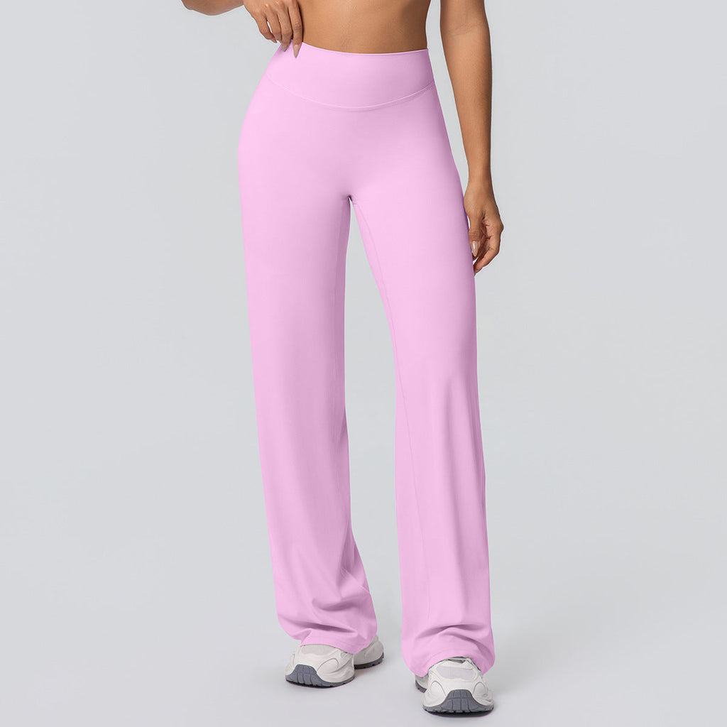 Casual High-waisted Loose-fit Solid-color Yoga Pants That Hug The Hips