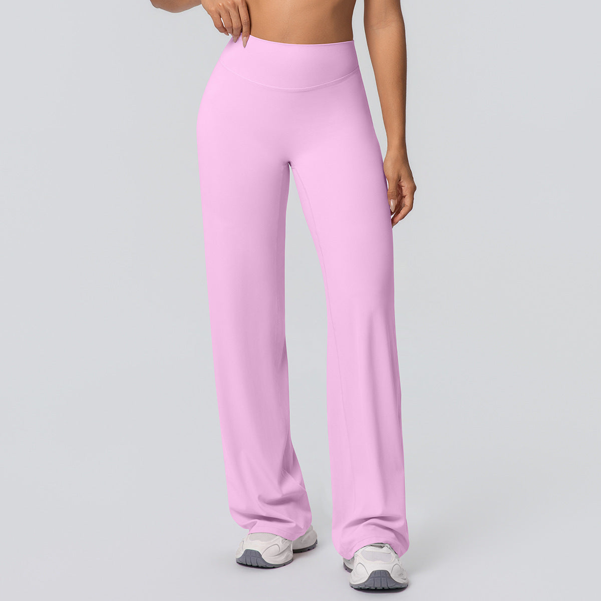 Casual High-waisted Loose-fit Solid-color Yoga Pants That Hug The Hips
