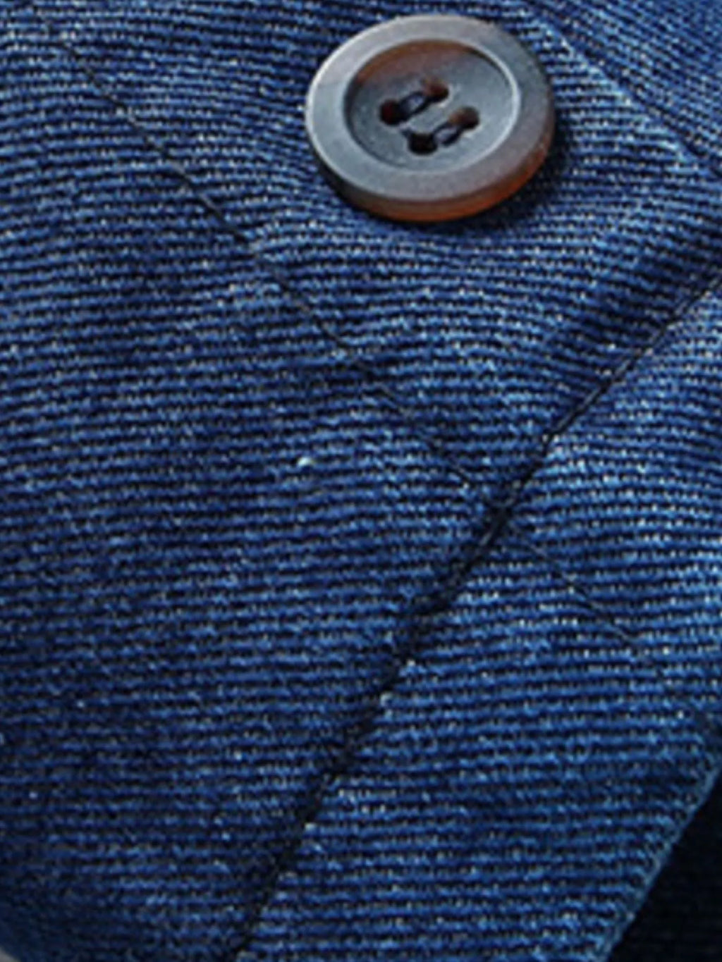 Men's Plus Size Button Up Long Sleeve Denim Blazer