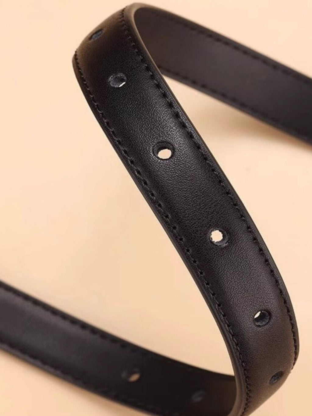Classic Leather Belt with Silver Buckle