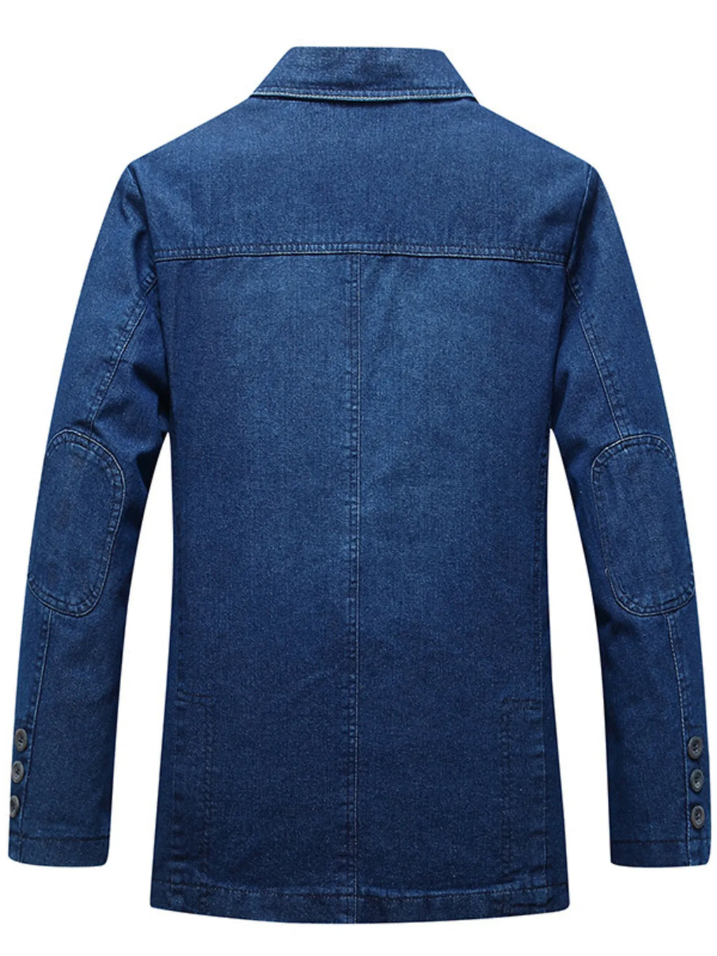 Men's Plus Size Button Up Long Sleeve Denim Blazer