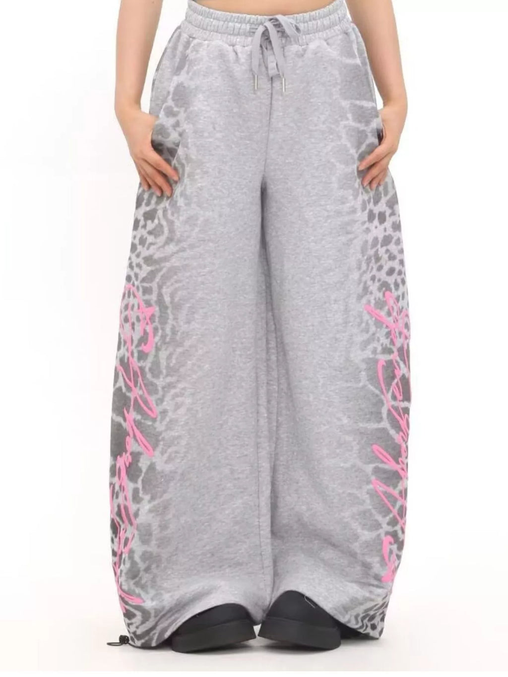 Men's Leopard Print Wide Leg Sweatpants