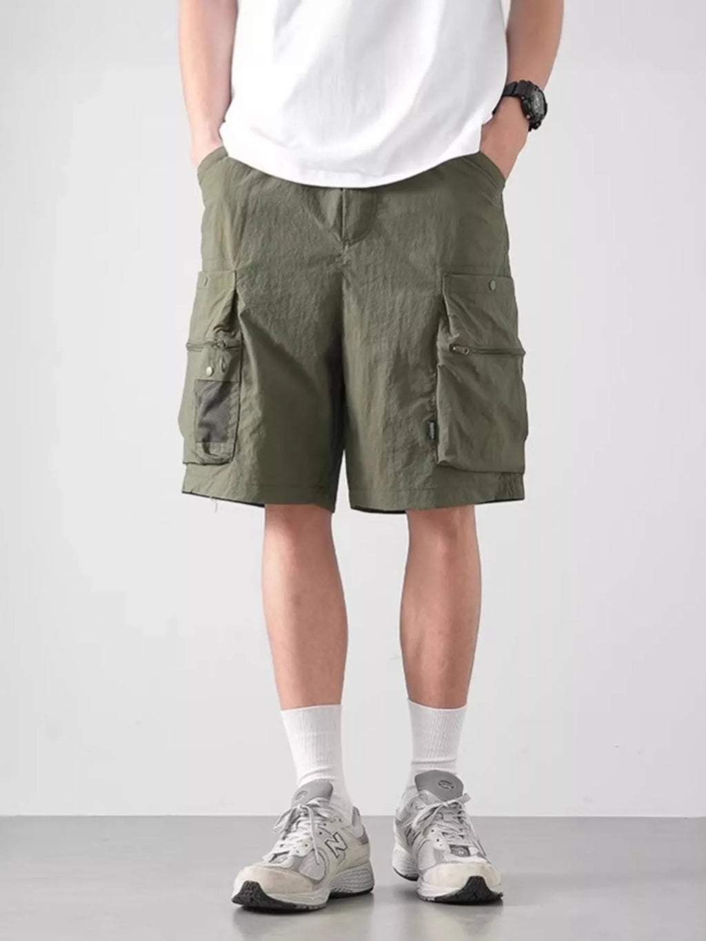 Men's Plus Size Cargo Shorts with Multiple Pockets