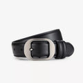 Classic Leather Belt with Silver Buckle