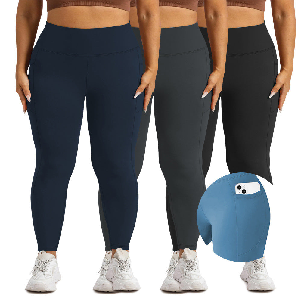 Cross-border European Code Plus Size Yoga Pants Women 300kg High Waist Abdomen European And American Sports High Elastic Tight Plus Size Yoga Pants