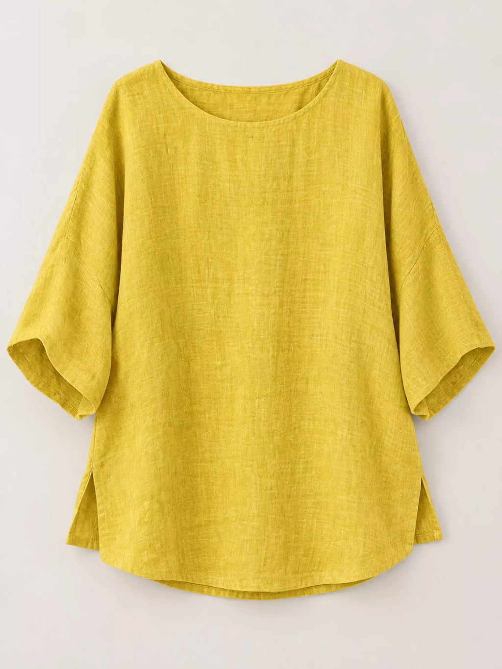 Full Size Loose Fit Linen Blend Blouse Plus Size