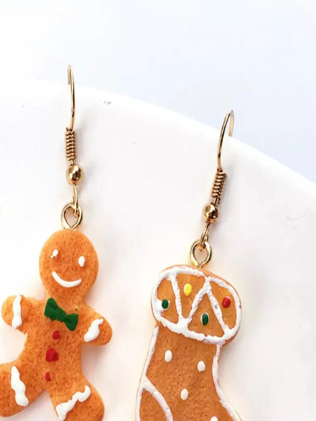 Christmas Gingerbread Man Drop Earrings
