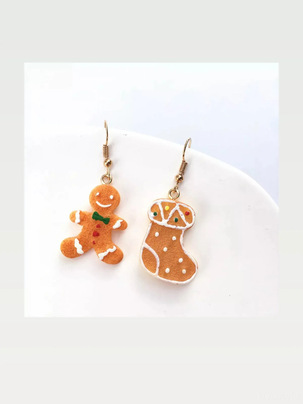 Christmas Gingerbread Man Drop Earrings