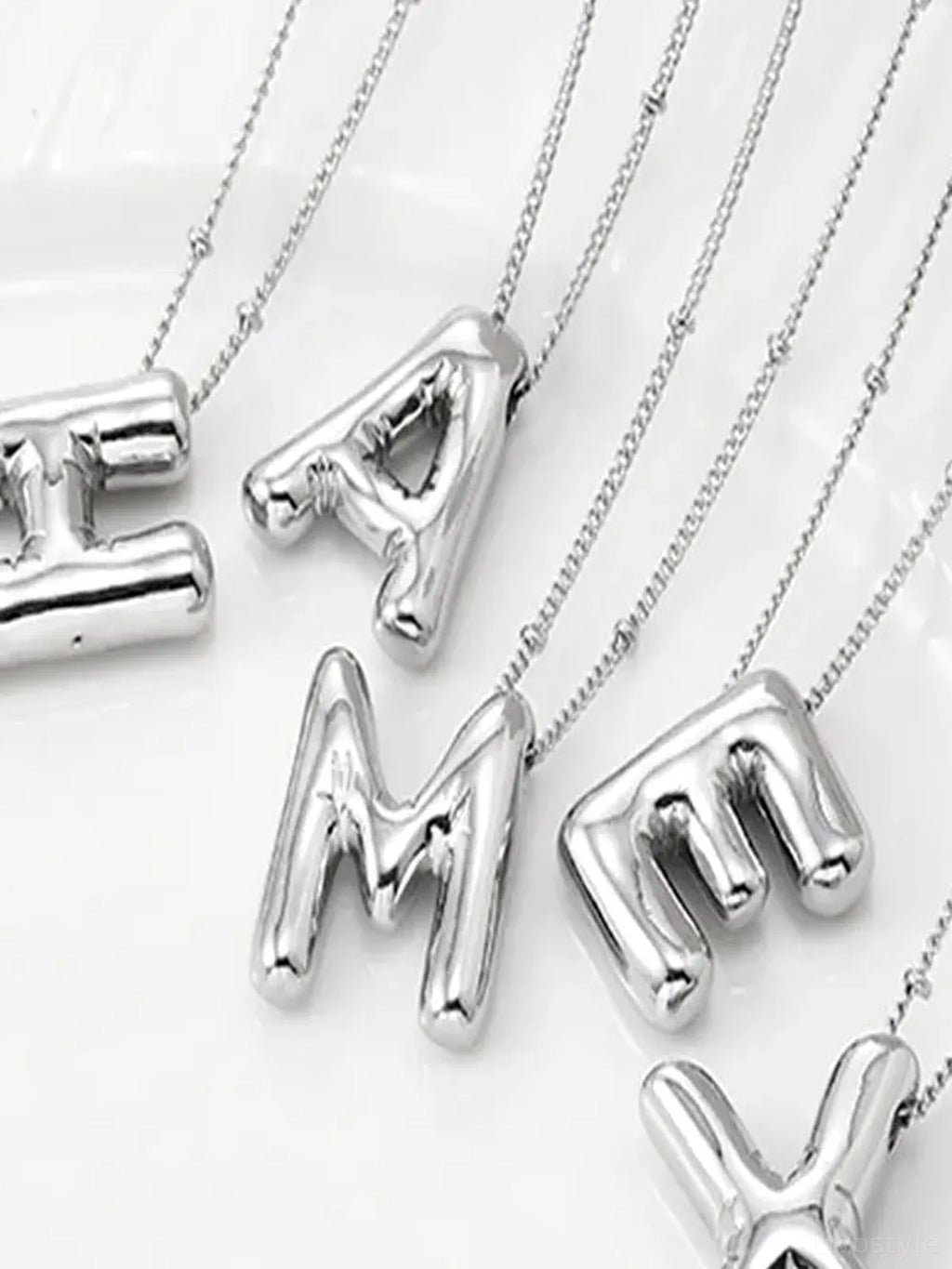 Copper Bubble Letter Initial Pendant Necklace