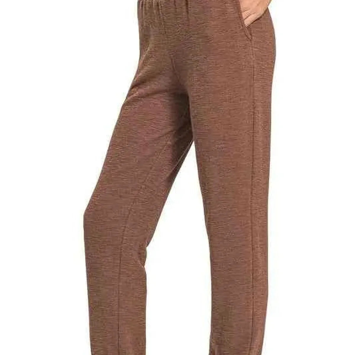 Cotton Slub Jogger Pants with Ankle Cuffs