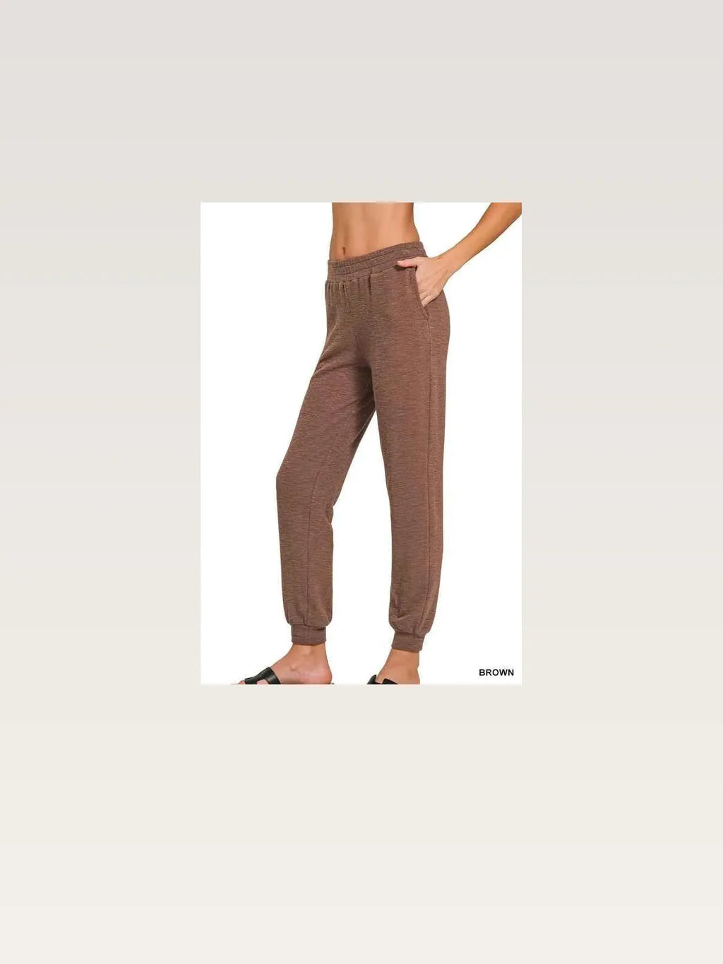 Cotton Slub Jogger Pants with Ankle Cuffs