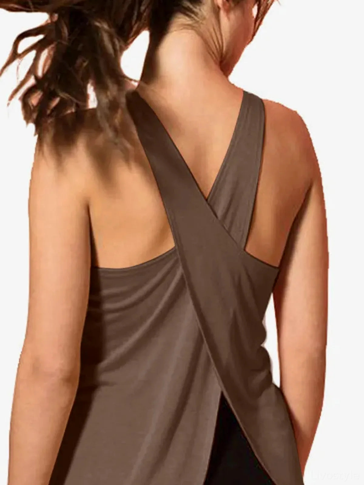 Crisscross Scoop Neck Active Tank