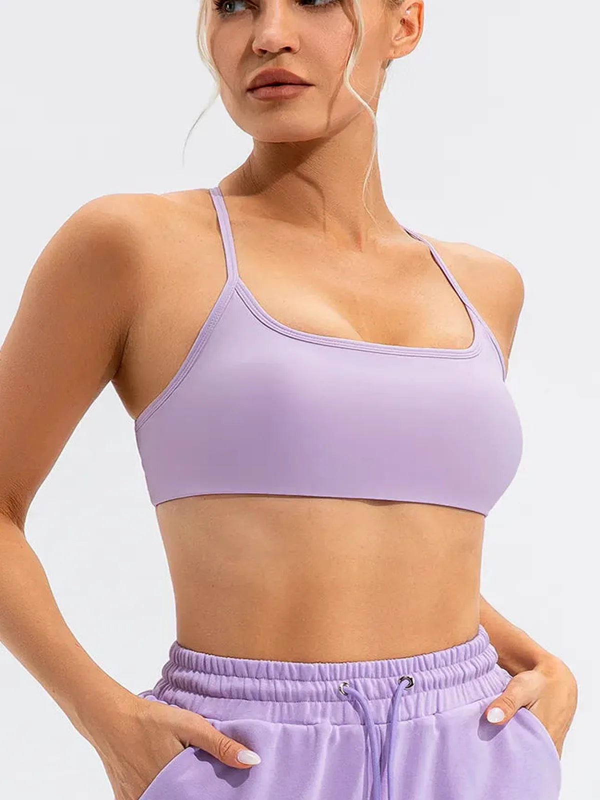 Crisscross Spaghetti Strap Active Cami