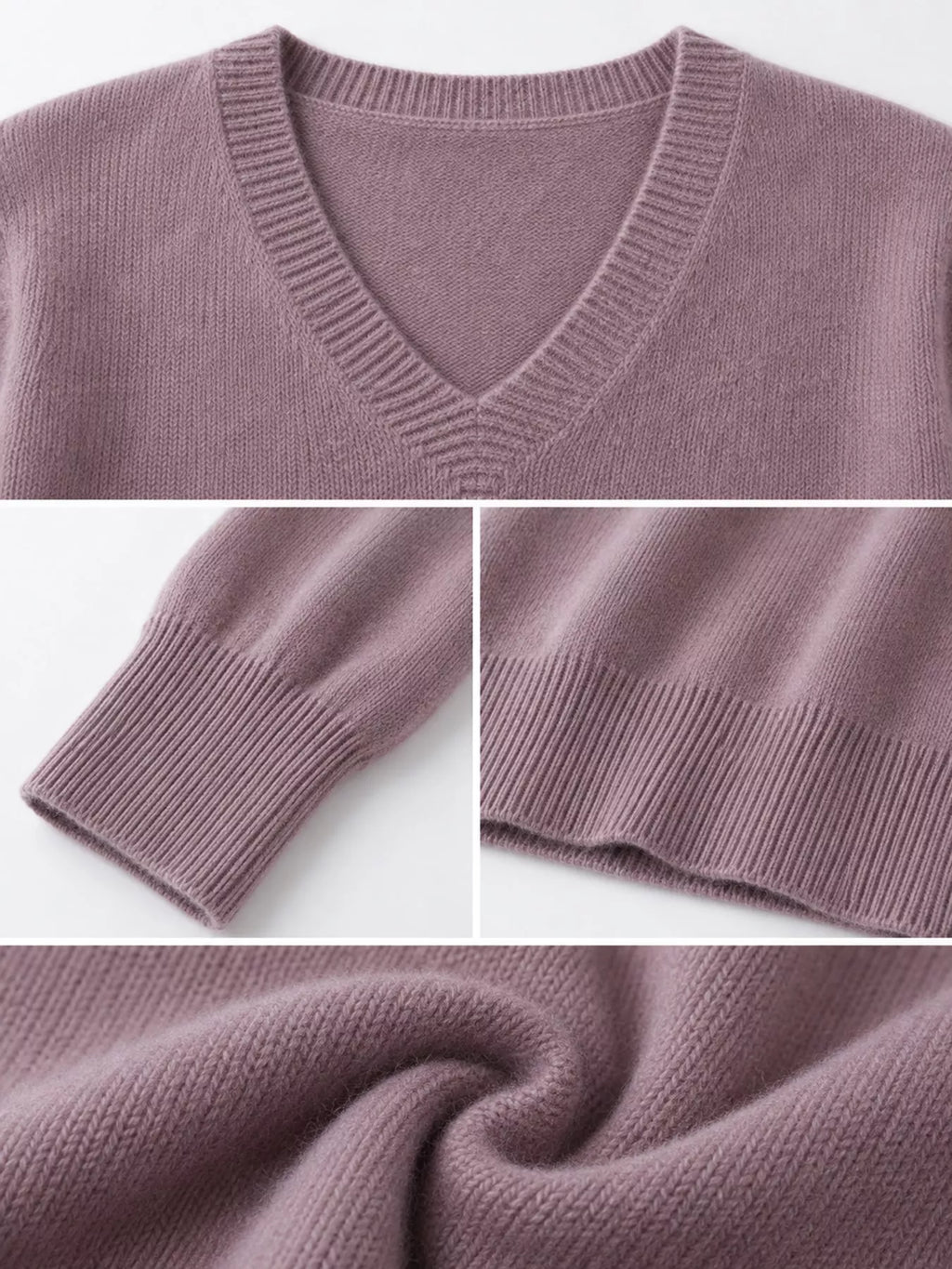V-Neck Solid Color Sweater