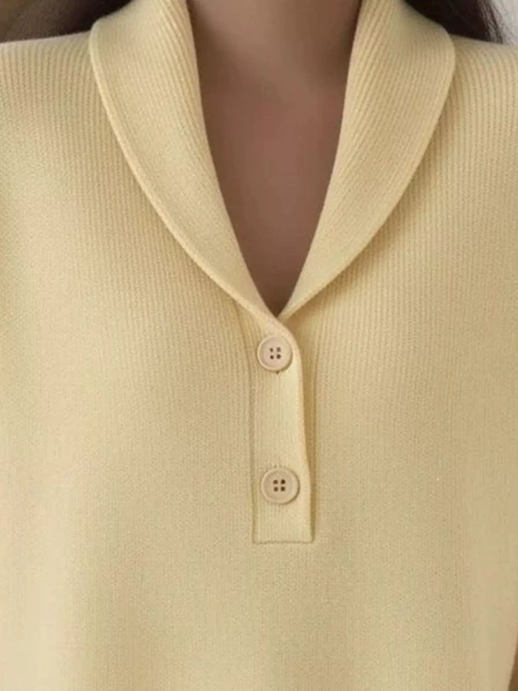 Button Detail Long Sleeve Sweater