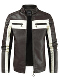 Men's Plus Size Contrast Zip Up Long Sleeve Jacket