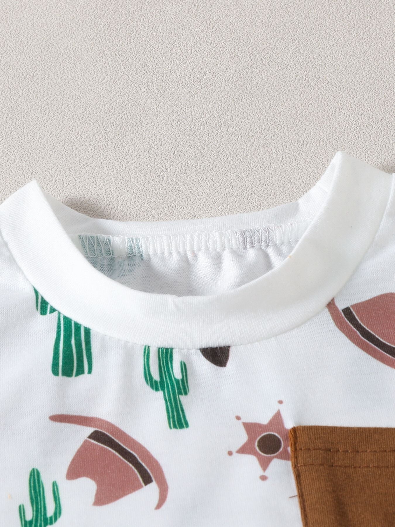 Children's Cactus Cowboy Print Pocket Tee & Shorts Set