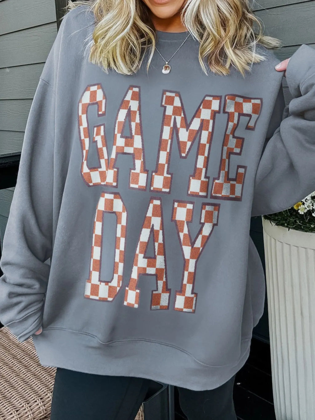 Checkered Oversized Sweatshirt
