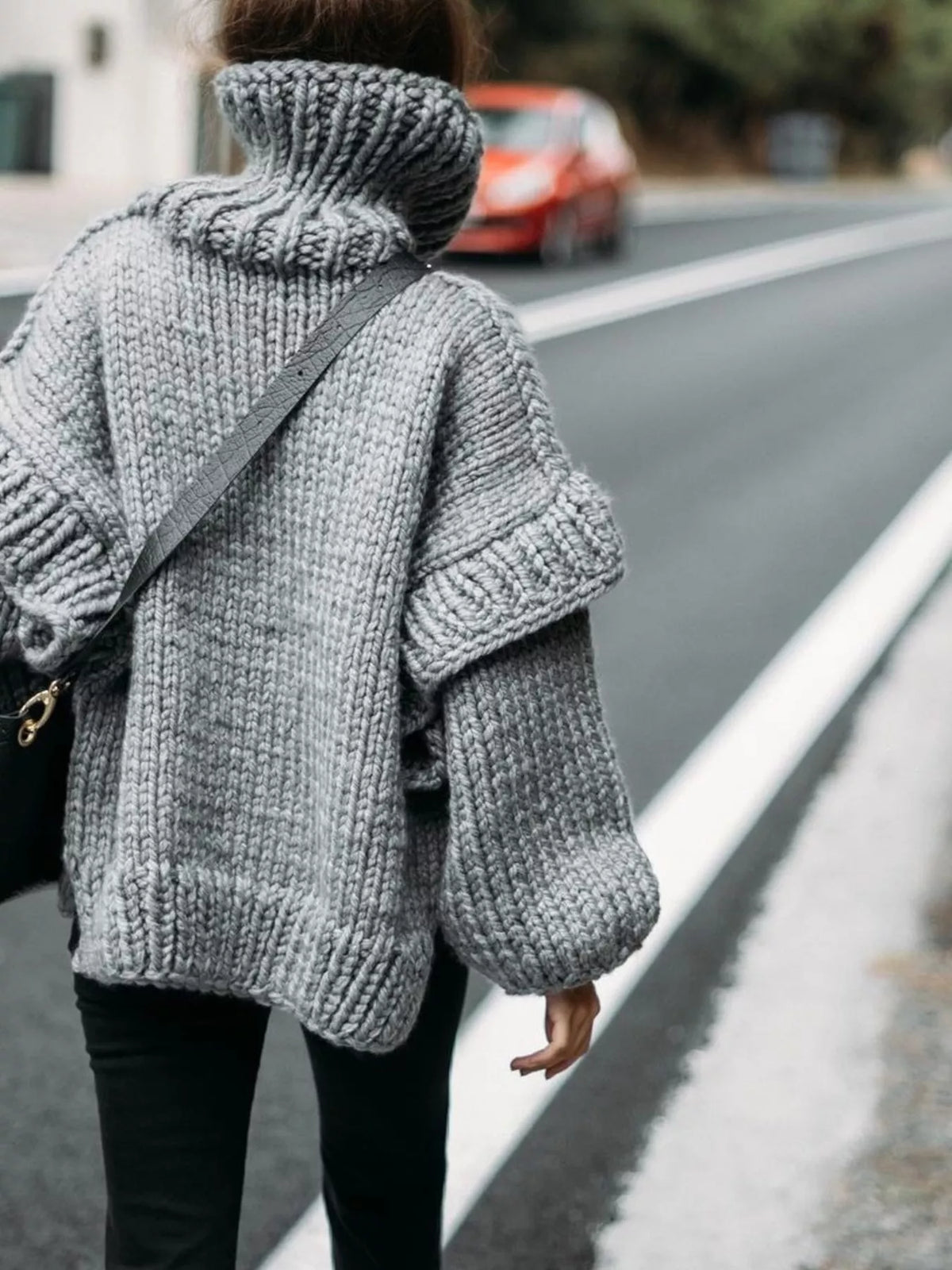 Oversized Chunky Knit Turtleneck Sweater