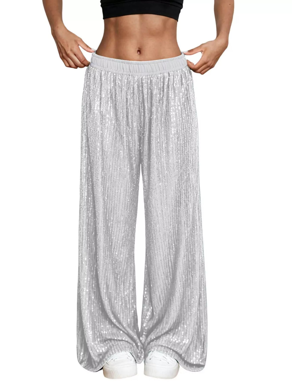 Sequin Wide-Leg Pants