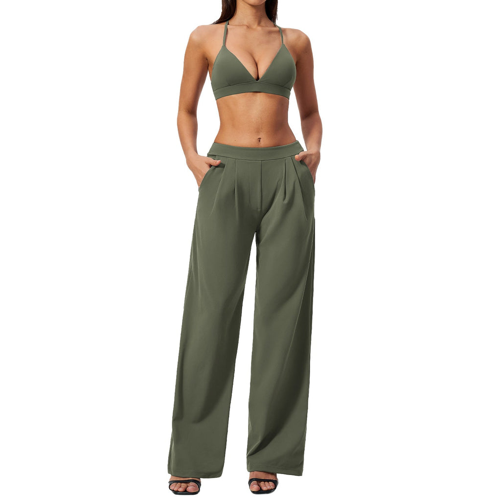 Fitness Activewear Quick-dry Two-piece Set For Yoga