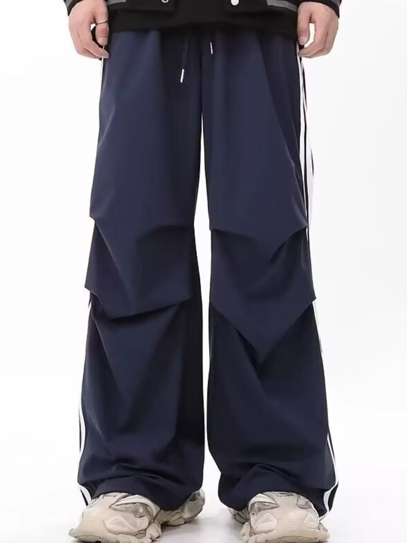 Men's Plus Size Wide Leg Striped Pants